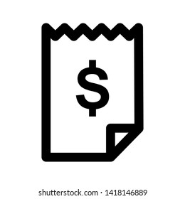 receipt icon. Vector illustration style white background. Designed for web and software interfaces. - Vector