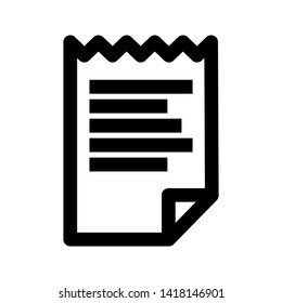 receipt icon. Vector illustration style white background. Designed for web and software interfaces. - Vector