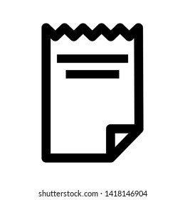 receipt icon. Vector illustration style white background. Designed for web and software interfaces. - Vector