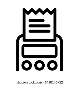 receipt icon. Vector illustration style white background. Designed for web and software interfaces. - Vector