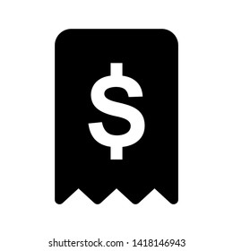 receipt icon. Vector illustration style white background. Designed for web and software interfaces. - Vector