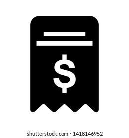 receipt icon. Vector illustration style white background. Designed for web and software interfaces. - Vector