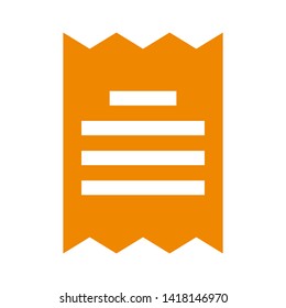 receipt icon. Vector illustration style white background. Designed for web and software interfaces. - Vector