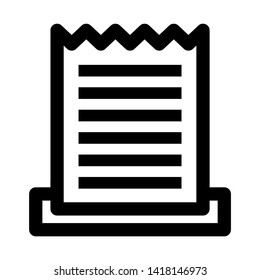 receipt icon. Vector illustration style white background. Designed for web and software interfaces. - Vector