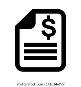 receipt icon. Vector illustration style white background. Designed for web and software interfaces. - Vector