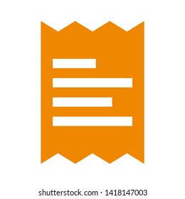 receipt icon. Vector illustration style white background. Designed for web and software interfaces. - Vector