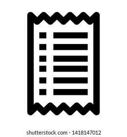 receipt icon. Vector illustration style white background. Designed for web and software interfaces. - Vector