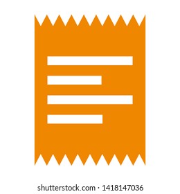 receipt icon. Vector illustration style white background. Designed for web and software interfaces. - Vector