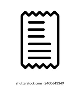 Receipt icon vector. Invoice illustration sign. Claim check symbol or logo.