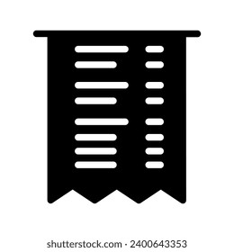 Receipt icon vector. Invoice illustration sign. Claim check symbol or logo.