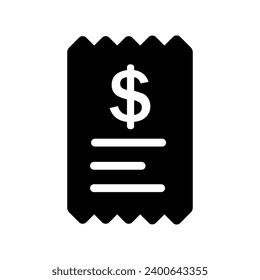 Vector de icono de recepción. Signo de ilustración de factura. Símbolo o logotipo de verificación de reclamaciones.