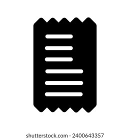 Receipt icon vector. Invoice illustration sign. Claim check symbol or logo.
