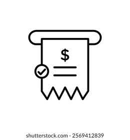 Receipt icon Vector logo outline