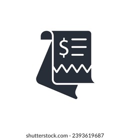 receipt icon. vector.Editable stroke.linear style sign for use web design,logo.Symbol illustration.