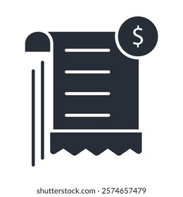 Receipt icon. vector.Editable stroke.linear style sign for use web design,logo.Symbol illustration.