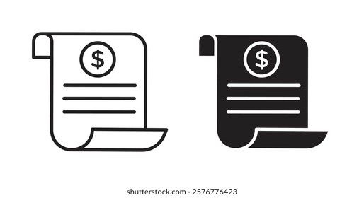 Receipt icons pack for ui designs