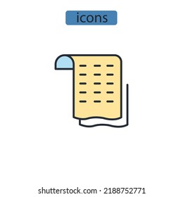 Receipt icons  symbol vector elements for infographic web