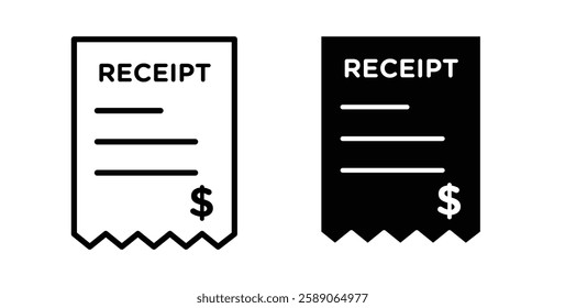 Receipt icons thin line illustrations designs