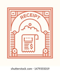 RECEIPT AND ILLUSTRATION ICON CONCEPT