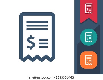 Receipt, Invoice, Bill Icon. Professional, pixel perfect icon. EPS 10 format.