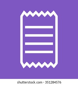 Receipt, invoice, bill icon vector image. Can also be used for material design. Suitable for use on web apps, mobile apps and print media.