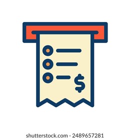 Receipt invoice bussines icon, paper invoice