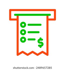 Receipt invoice bussines icon, paper invoice