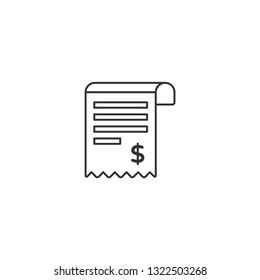 Receipt, invoice isolated icon. - VECTOR