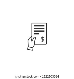 Receipt, invoice isolated icon. - VECTOR