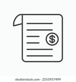 Receipt isolated icon. vector illustration.