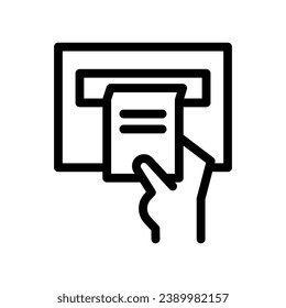 receipt line icon illustration vector graphic. Simple element illustration vector graphic, suitable for app, websites, and presentations isolated on white background