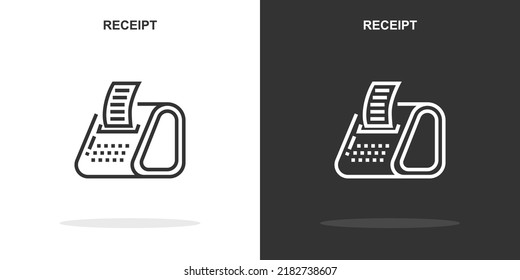 receipt line icon. Simple outline style.receipt linear sign. Vector illustration isolated on white background. Editable stroke EPS 10