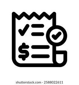 receipt line icon. vector icon for your website, mobile, presentation, and logo design.