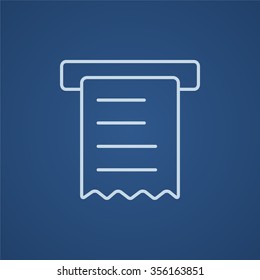 Icono de línea de recepción para web, móvil e infografías. Icono azul claro del vector aislado en fondo azul.