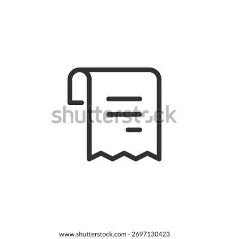 Receipt, linear icon. Invoice and payment confirmation. Line with editable stroke.