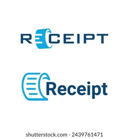 Receipt Logo design word mark text logo concept vector template creative 