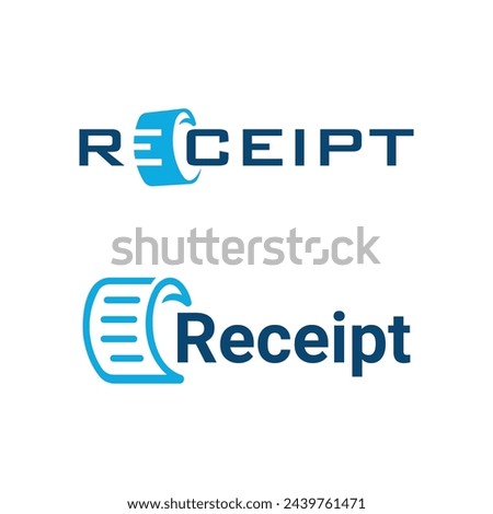 Receipt Logo design word mark text logo concept vector template creative 