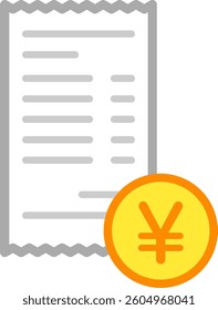 Receipt and money isolated vector illustration