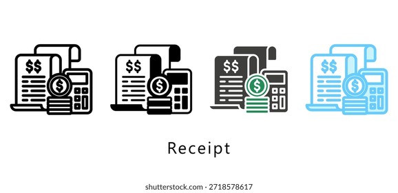 Ícone De Vários Estilos De Recebimento. Mini Ilustração Relaciona-Se Com O Serviço De Pagamento. Use Para O Desenvolvimento Moderno De Conceitos, Ui, Ux Web E Aplicativos.
