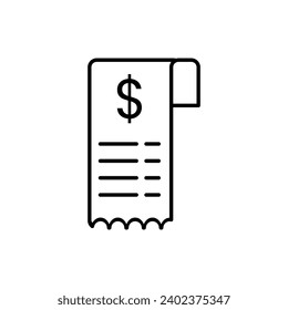 Receipt outline icon in trendy style vector illustration, from payment icon collection. Top choice editable graphic resources for many purposes.