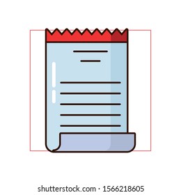 receipt paper document isolated icon vector illustration design
