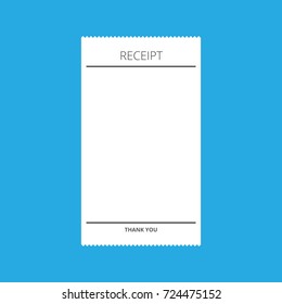 Receipt paper template on blue background