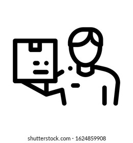 Receipt of Parcel Icon Vector. Outline Receipt of Parcel Sign. Isolated Contour Symbol Illustration