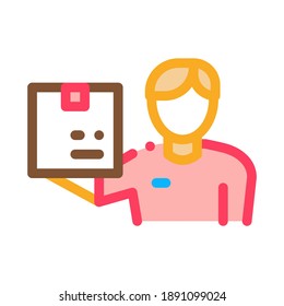 Recepción del vector de icono de paquete. Recepción de esquema del signo de paquete. Ilustración de símbolo de contorno aislado