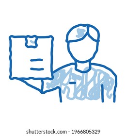 Receipt of Parcel sketch icon vector. Hand drawn blue doodle line art Receipt of Parcel sign. isolated symbol illustration