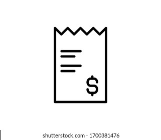 Receipt premium line icon. Simple high quality pictogram. Modern outline style icons. Stroke vector illustration on a white background. 