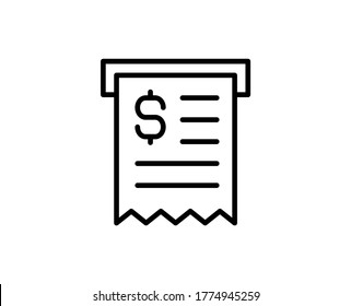 Receipt premium line icon. Simple high quality pictogram. Modern outline style icons. Stroke vector illustration on a white background. 