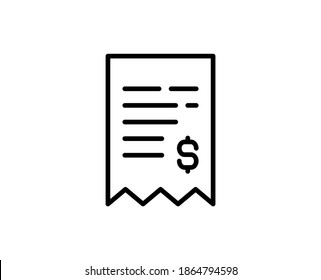 Receipt premium line icon. Simple high quality pictogram. Modern outline style icons. Stroke vector illustration on a white background. 