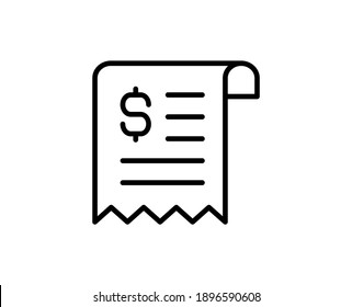 Receipt premium line icon. Simple high quality pictogram. Modern outline style icons. Stroke vector illustration on a white background. 