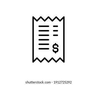 Receipt premium line icon. Simple high quality pictogram. Modern outline style icons. Stroke vector illustration on a white background. 